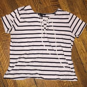 F21 Criss-Cross B&W Top